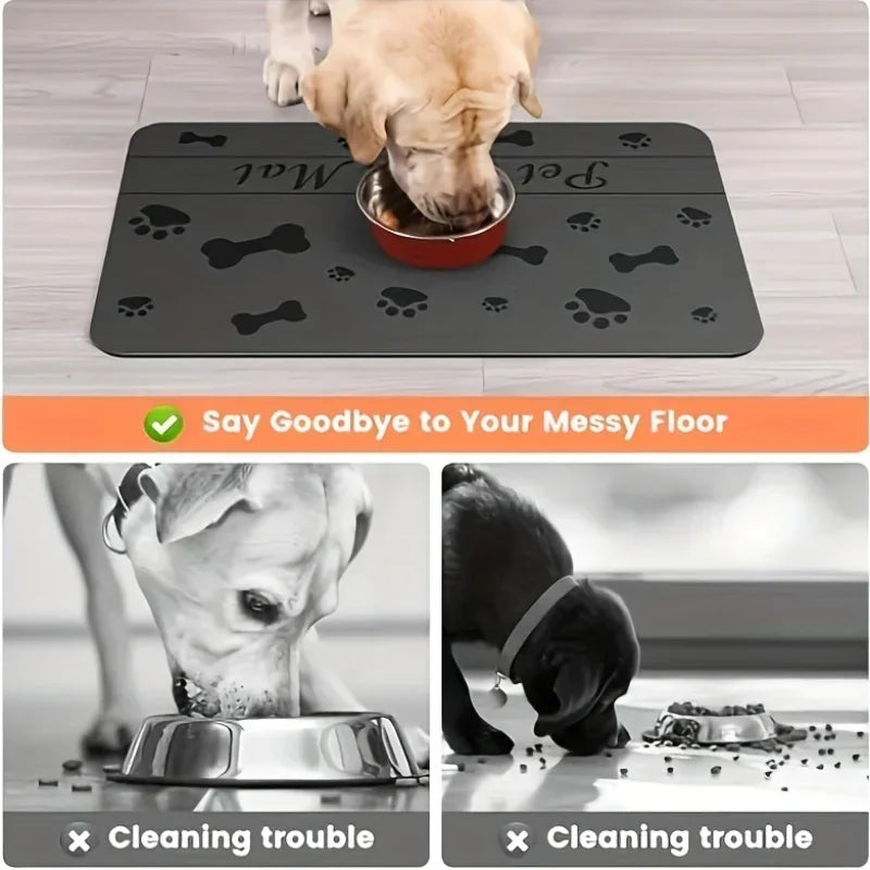 HookUpCo. Heavy Duty Pet Feeding Mat, Waterproof