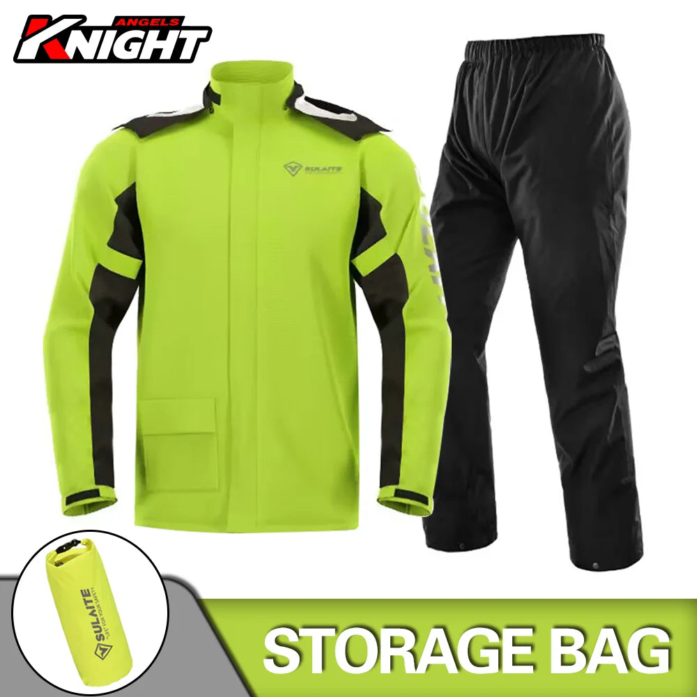 Weatherproof Motorcycle Rain Gear Jacket and Pants Set