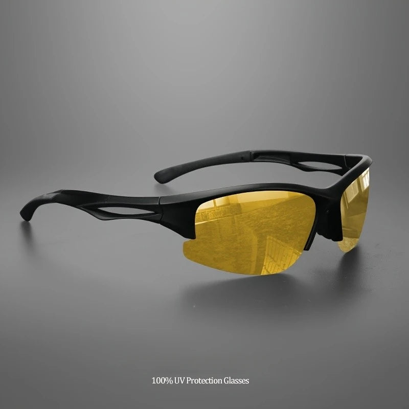 HookUpCo. Polarized Half-Rim Sports Sunglasses for Outdoors