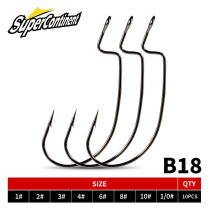 HookUpCo. High Carbon Steel Bass Fishing Hooks - HookUpCo.