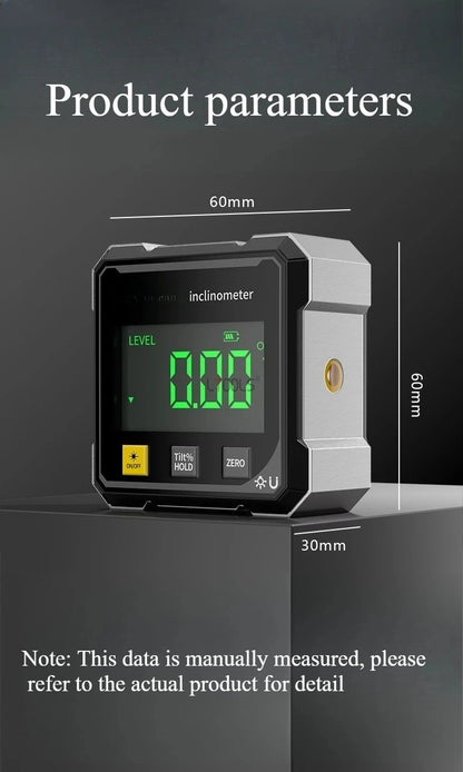 HookUpCo. 4-Sided Magnetic Laser Inclinometer for Precision