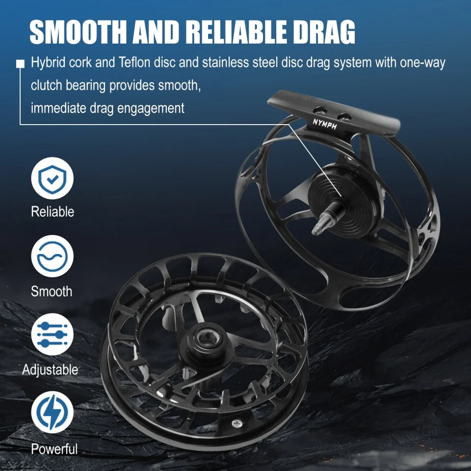 HookUpCo. AVID PRO Fly Reel - Lightweight, Large Arbor