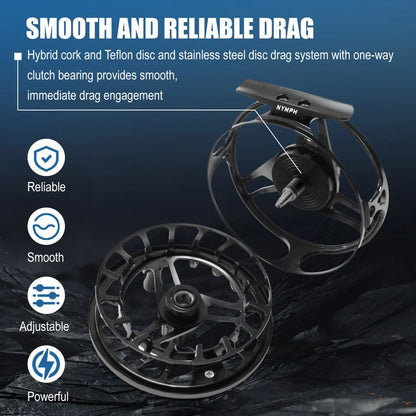 HookUpCo. AVID PRO Fly Reel - Lightweight, Large Arbor