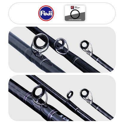 PURELURE FIAMMA Cork Handle Spinning Rod Casting Combo High Carbon Universal Long Throwing Fishing Rod FUJI Ring Fast