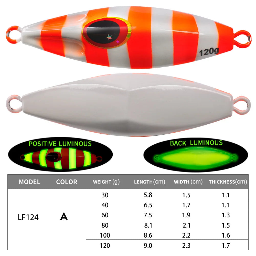Bionic Glowing Metal Jig Fishing Lure for Nighttime Success