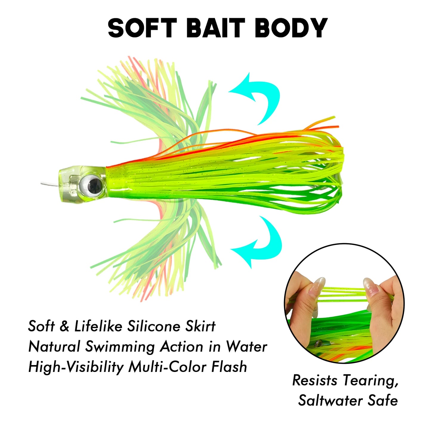 HookUpCo. Transparent Trolling Lure Set for Big Fish