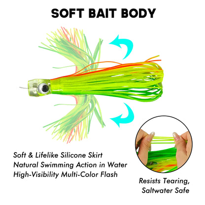 HookUpCo. Transparent Trolling Lure Set for Big Fish