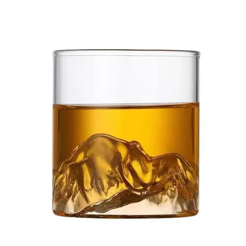 Heat-Resistant Japanese Glass Mt. Fuji Teacup for Home Use