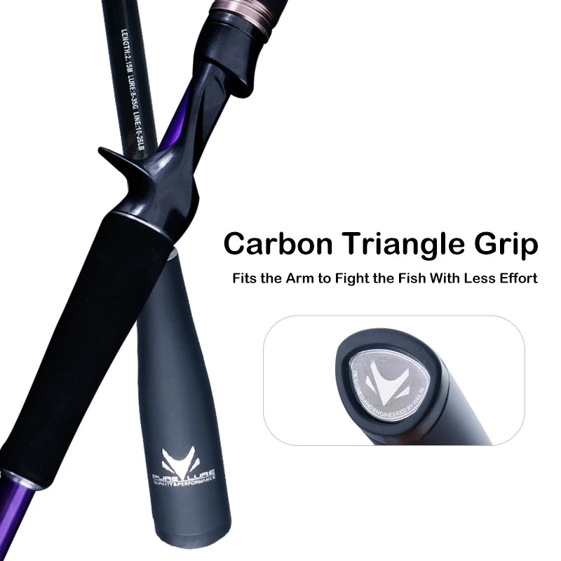 PURELURE FIAMMA Cork Handle Spinning Rod Casting Combo High Carbon Universal Long Throwing Fishing Rod FUJI Ring Fast