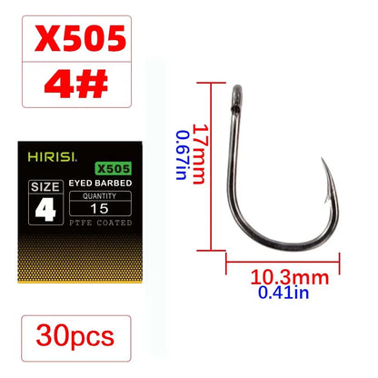 HookUpCo. High Carbon Barbed Fishing Hooks, 30 Pack - HookUpCo.