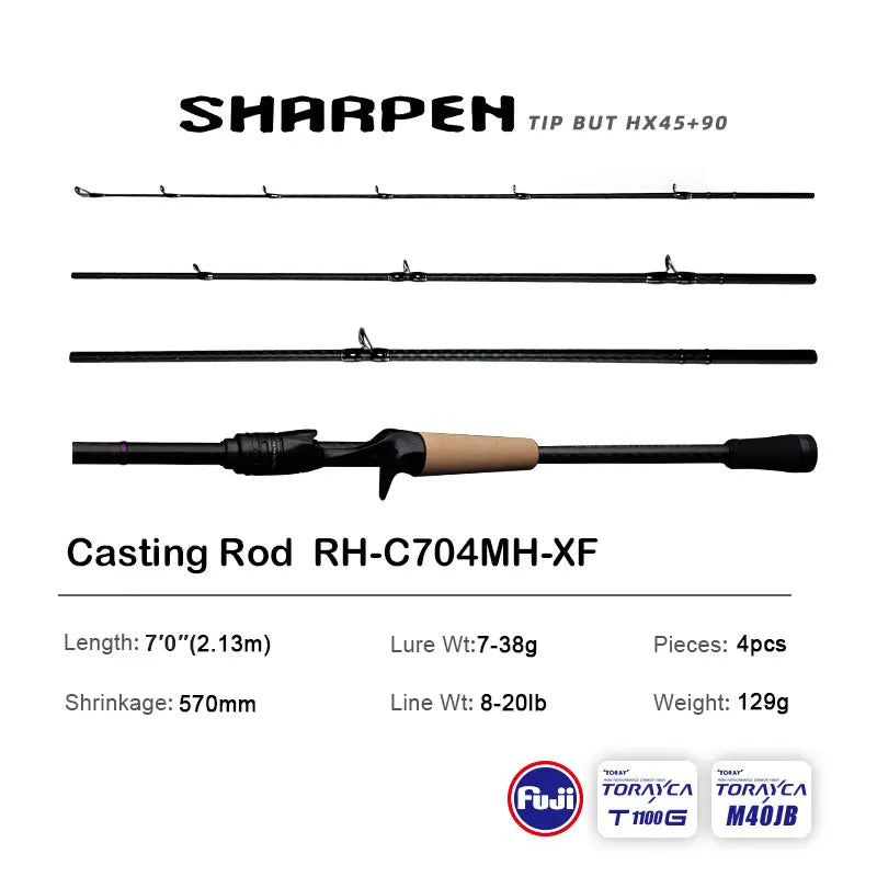 HookUpCo. PureLure Travel Fishing Rods XF/MF Action - HookUpCo.