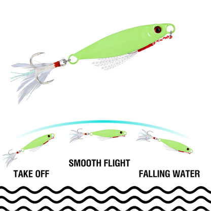 HookUpCo. 2Pc Luminous Jig Bait with Sharp Hooks - HookUpCo.