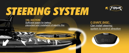 SUP Kayak Hybrid -Inflatable Pedal or Electric Drive Fishing Hybrid w/Seat