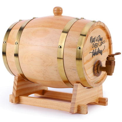 3L Wooden Whiskey Barrel with Stand and Spigot