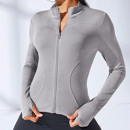 Sculpting Zipper Yoga Jacket for Women - Slim Fit Activewear