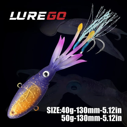 HookUpCo. 40g Squid-Design VIB Lure for Fishing