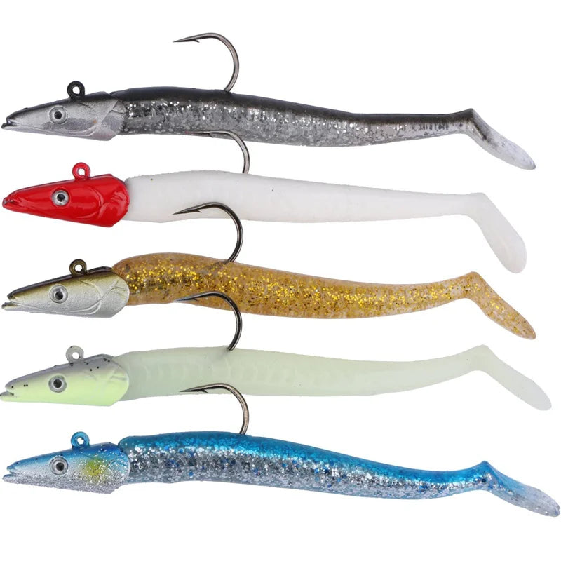 HookUpCo. 5pcs Soft Wobblers Fishing Lures Set