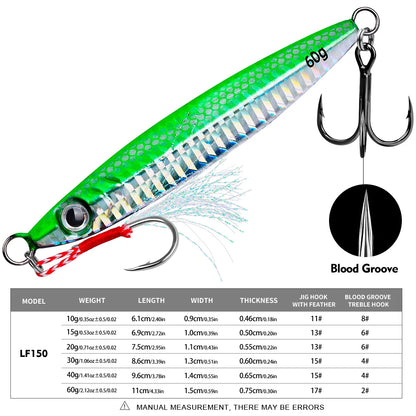 Durable Bionic Metal Jig for Realistic Sea Fishing Action