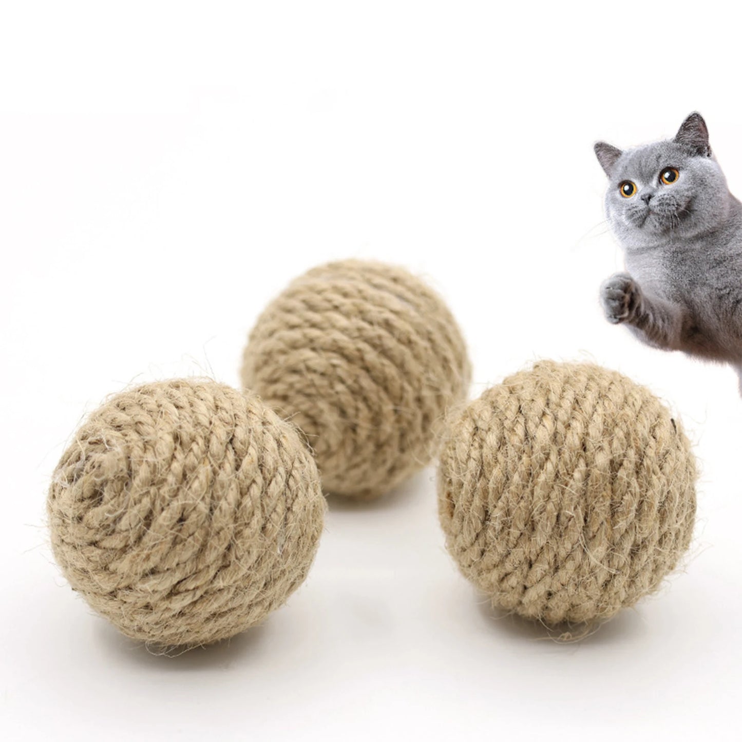 HookUpCo. Interactive Hemp Rope Cat Toy Ball
