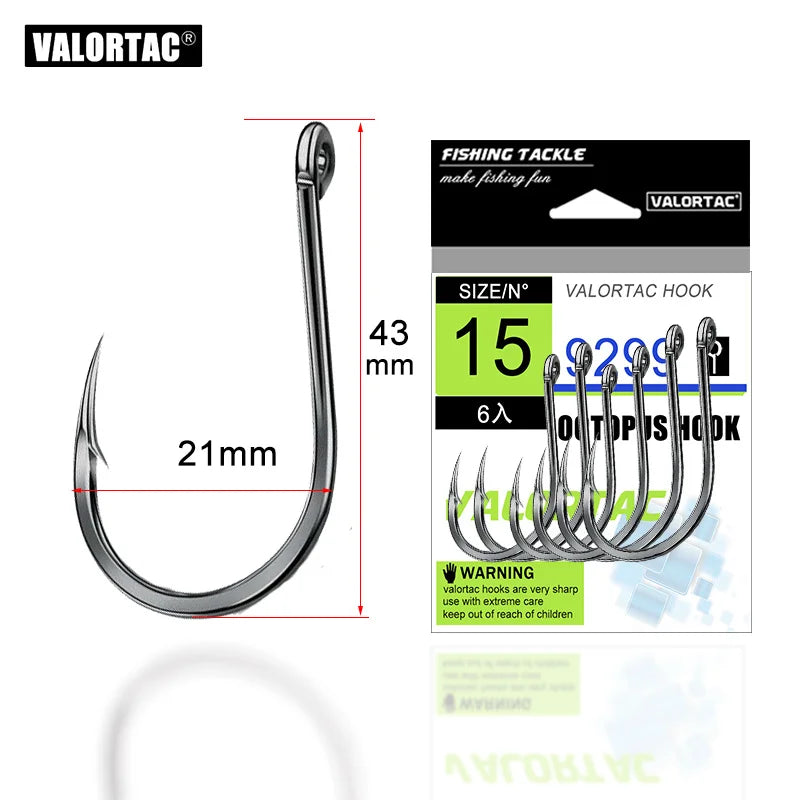 HookUpCo. High Carbon Barbed Circle Fishing Hooks