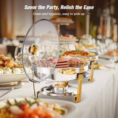 HookUpCo. Round Chafing Dish Set