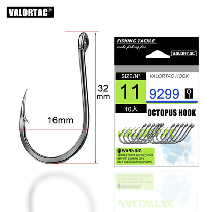 HookUpCo. High Carbon Barbed Circle Fishing Hooks