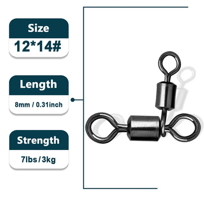 3 Way Swivels Fishing Connectors for Freshwater & Saltwater