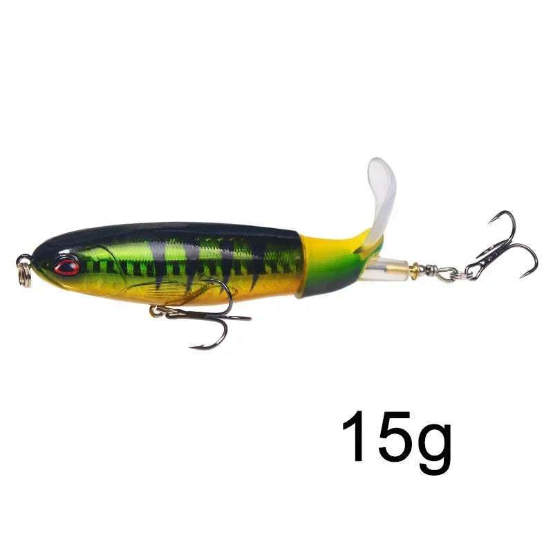 HookUpCo. Topwater Fishing Lure with Rotating Tail
