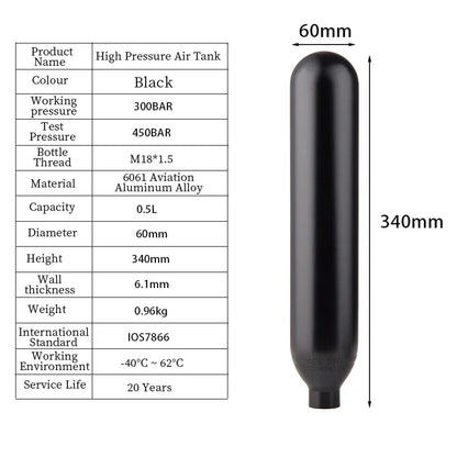 HookUpCo. 4500PSI CO2 Air Tank