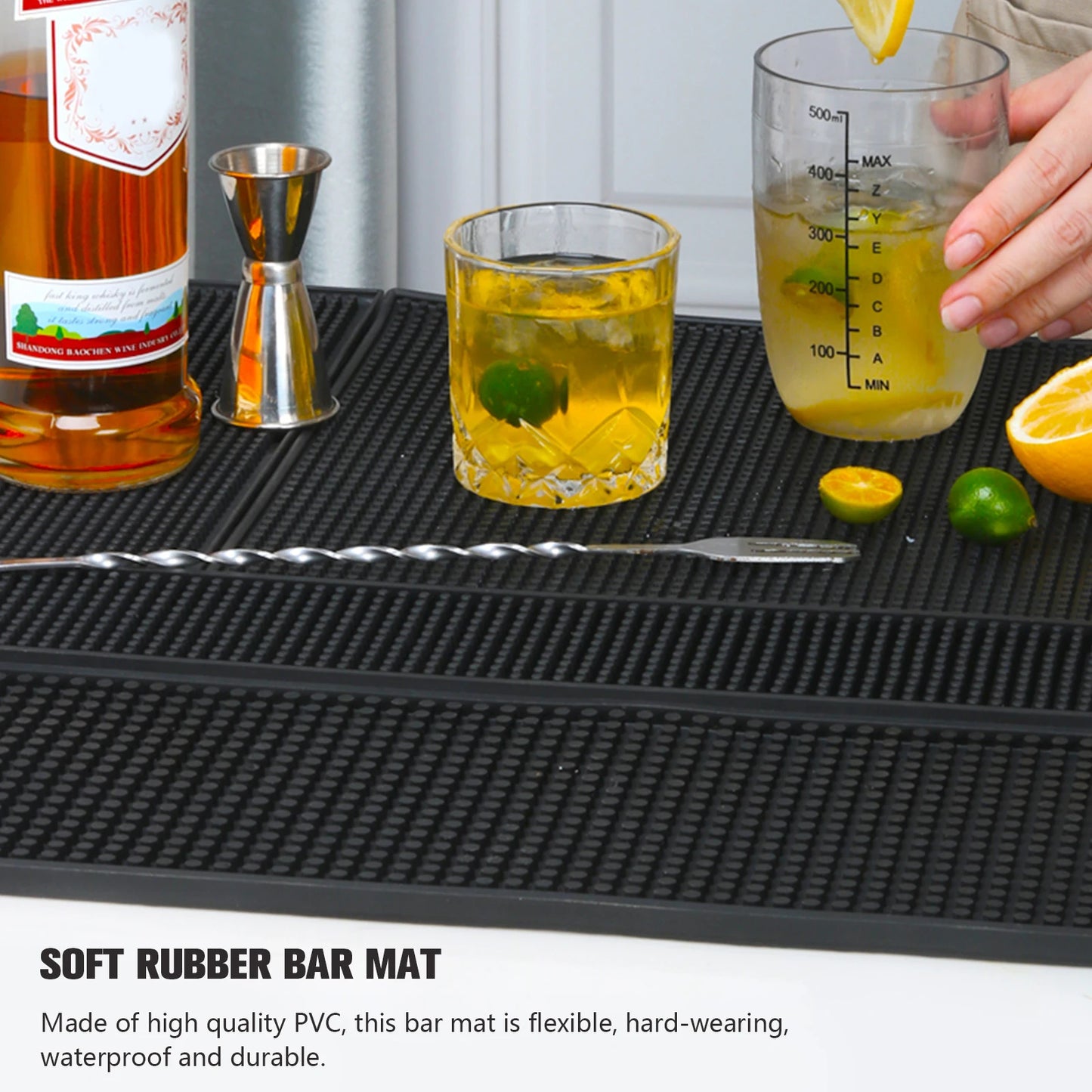 HookUpCo. Non-Slip Rubber Bar Mat for Professionals