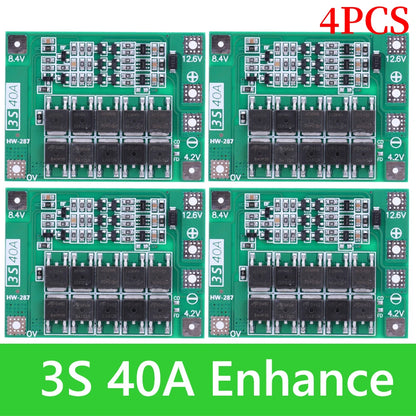 BMS 3S/4S 5A 10A 20A 25A 40A 60A Li-ion Lithium Battery Charger Protection Board 18650 For Drill Motor 12V with Enhance/Balance