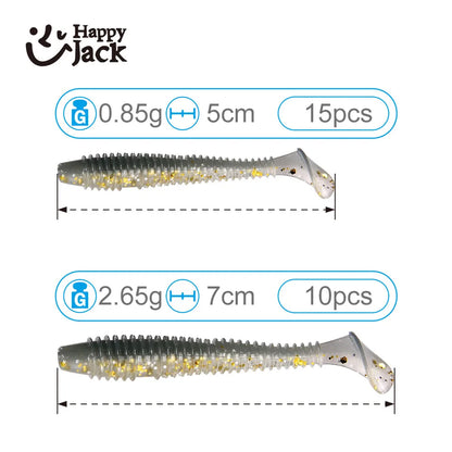 HookUpCo. Soft Fishing Lures 15pcs Set - HookUpCo.