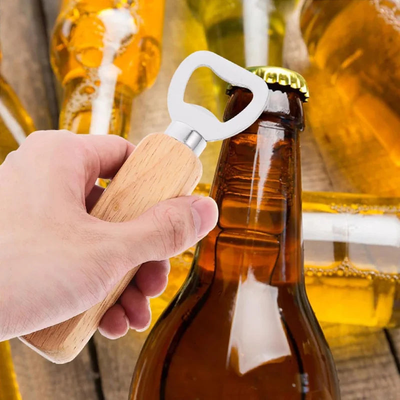 Solid Wood Beer Bottle Opener by HookUpCo.