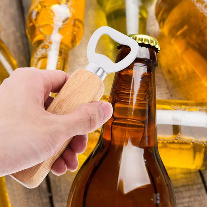 Solid Wood Beer Bottle Opener by HookUpCo.
