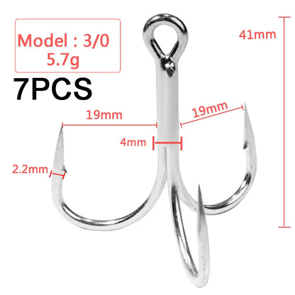 HookUpCo. Strong Carbon Steel Treble Hooks 1#-10/0# - HookUpCo.