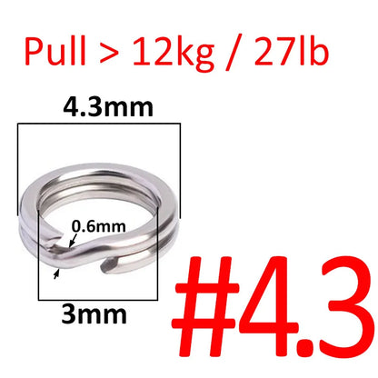 HookUpCo. Stainless Steel Fishing Split Rings 50pcs - HookUpCo.