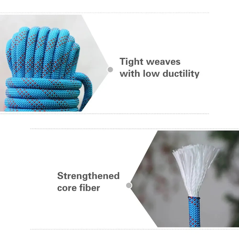 HookUpCo. 10mm Outdoor Climbing Rope for Safety
