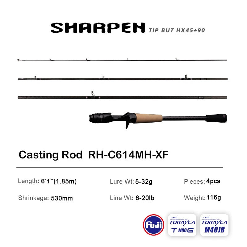 HookUpCo. PureLure Travel Fishing Rods XF/MF Action - HookUpCo.