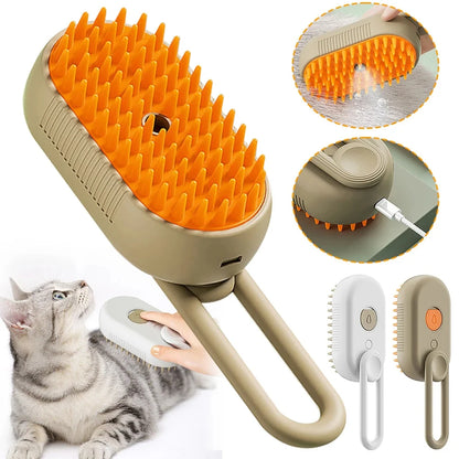 Steam Brush Pet Grooming Tool with Vaporizer and Massage