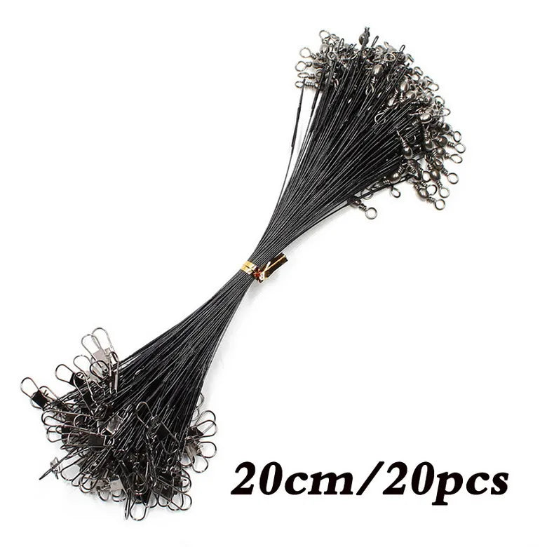 HookUpCo. Steel Fishing Leader with Swivel 30cm - HookUpCo.