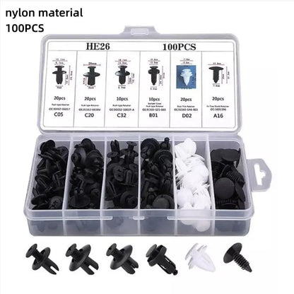 100-Piece Auto Fastener Clip Kit for Car Body Repairs