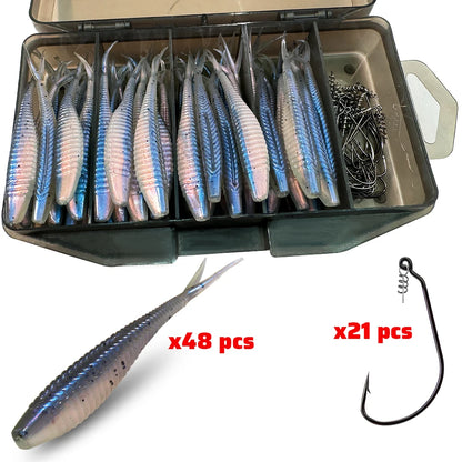 HookUpCo. 70-Piece Soft Lure Set - HookUpCo.
