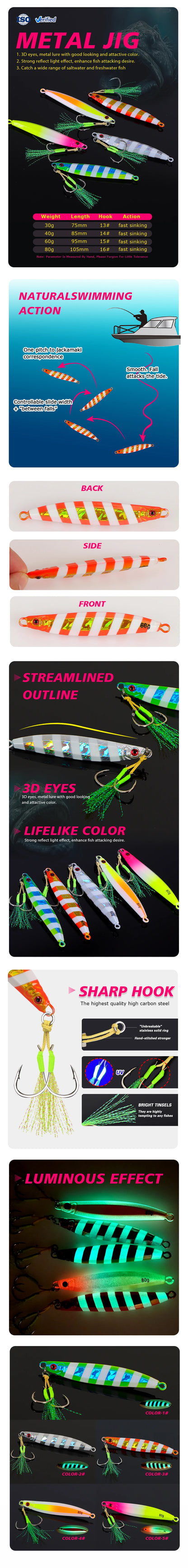 HookUpCo. Luminous Jigging Lure - HookUpCo.