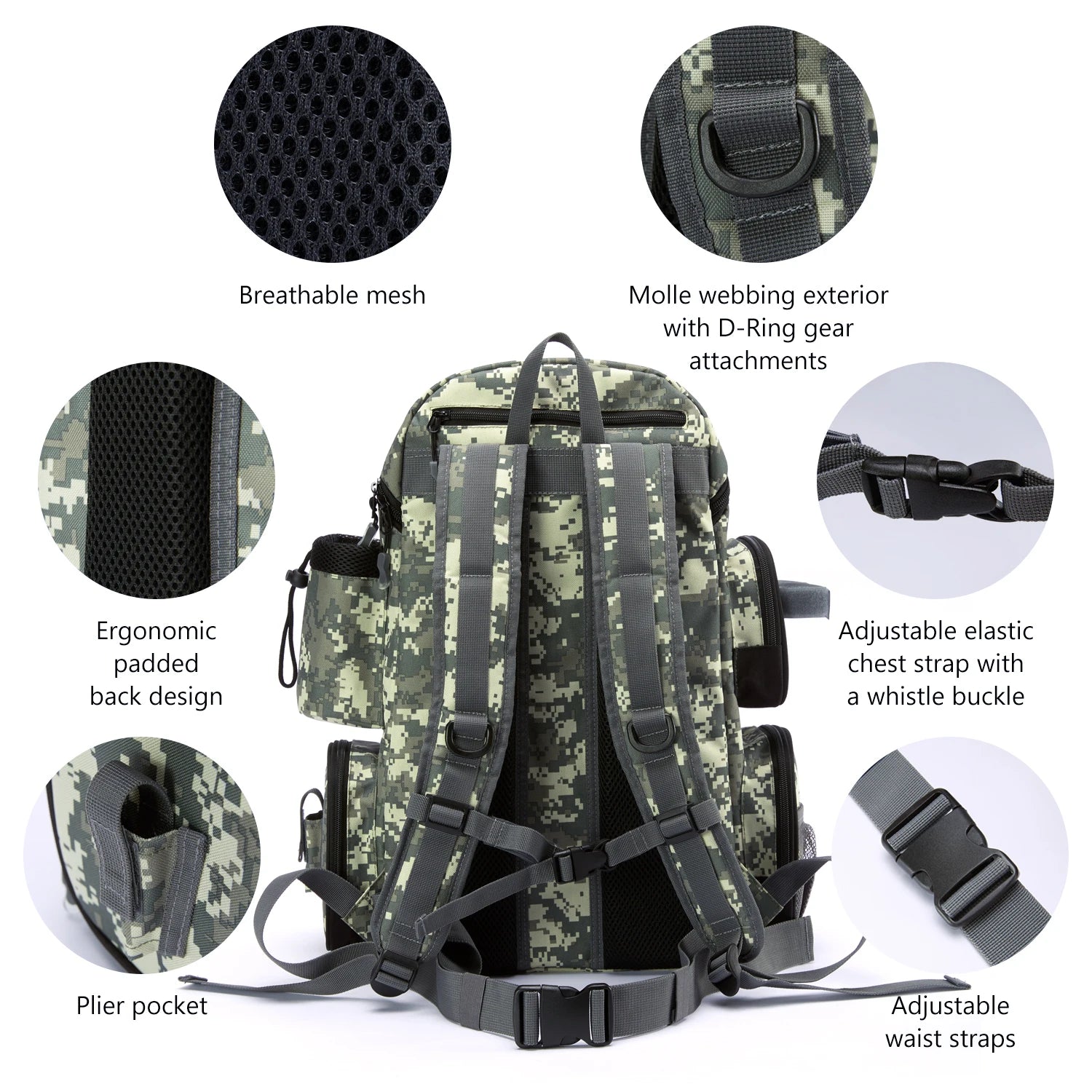 Lightweight Tactical Fishing Tackle Backpack - HookUpCo.