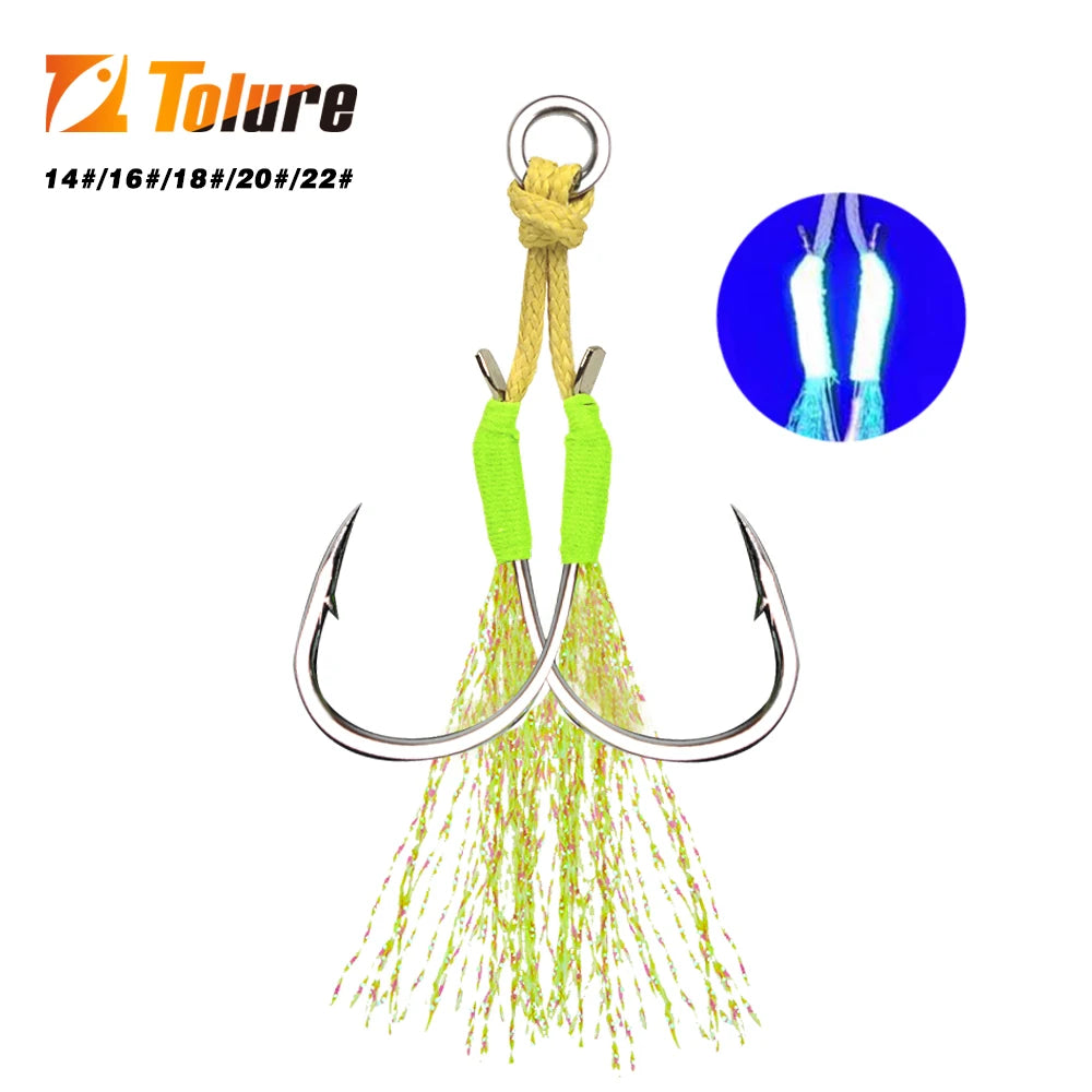 HookUpCo. 10Pcs Metal Jigging Tail Assist Hooks - HookUpCo.