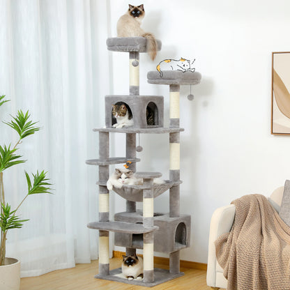 HookUpCo. Large Cat Tree with Hammock and Scratching Posts