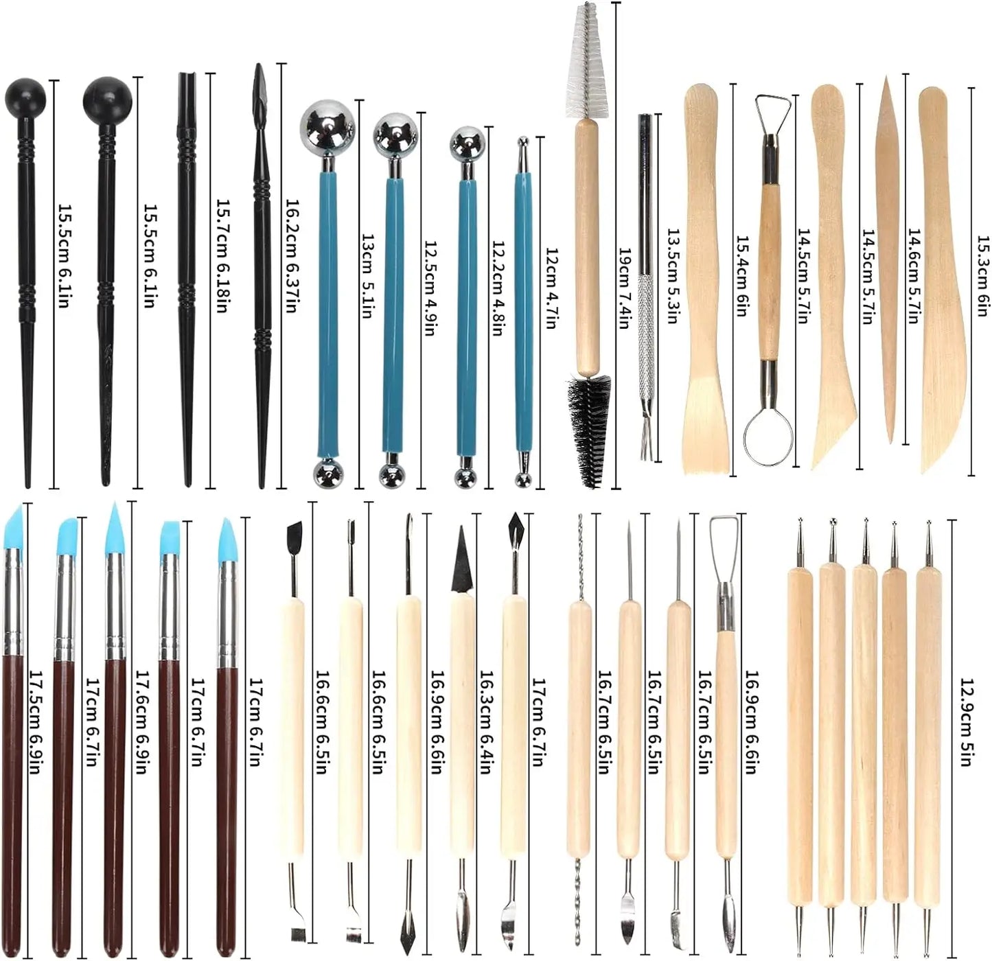Pottery Clay Sculpting Tools Kits for Creative Artisans - Kits from 5 to 62 PCS.