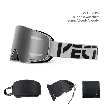 HookUpCo. Double Layer Anti-Fog Ski Goggles with UV400 Protection