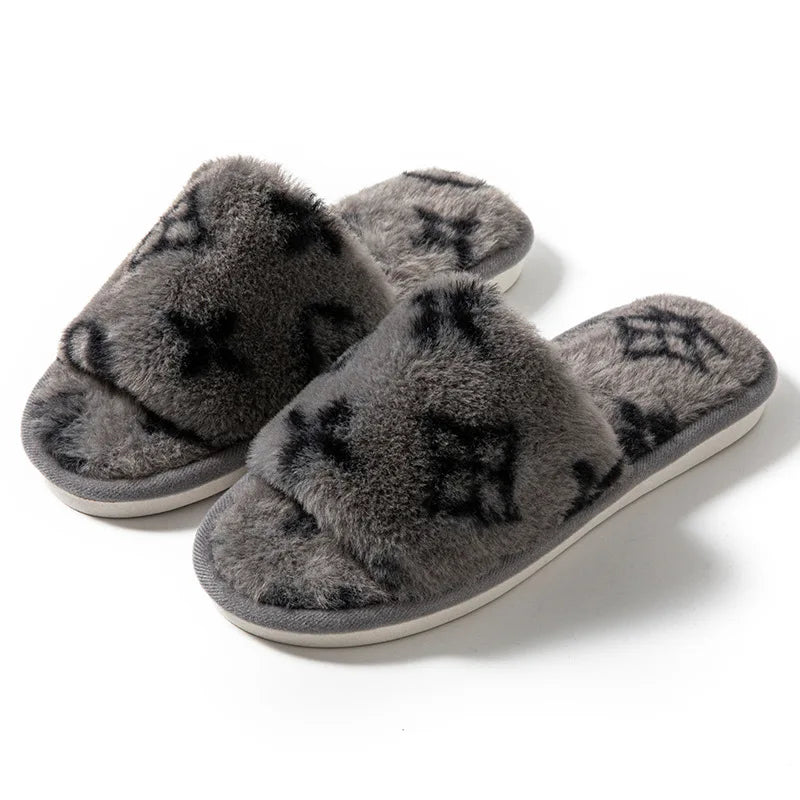 Luxurious Fuzzy Fur Slippers for Cozy Indoor Comfort