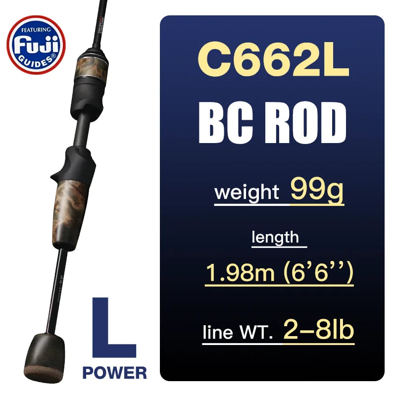 HookUpCo. Ultralight Carbon Baitcasting Fishing Rod - HookUpCo.